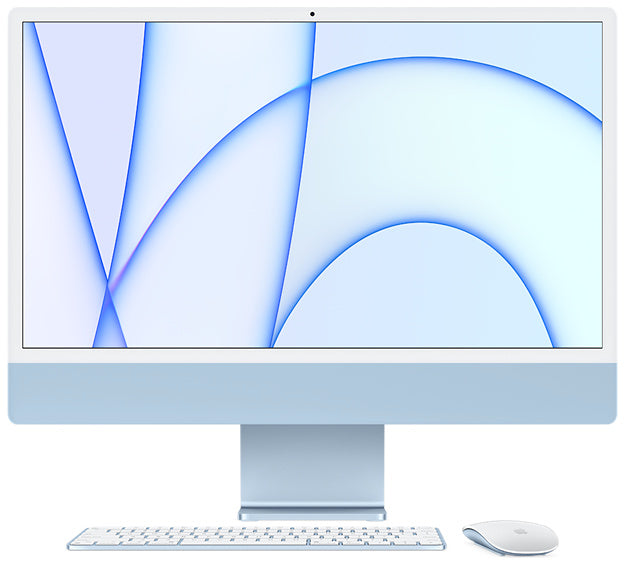 APPLE iMac 24P Retina 4.5K - Apple M1 8c CPU/7c ​​​​GPU, 16GB, 256GB + Magic Mouse y Teclado - Azul
