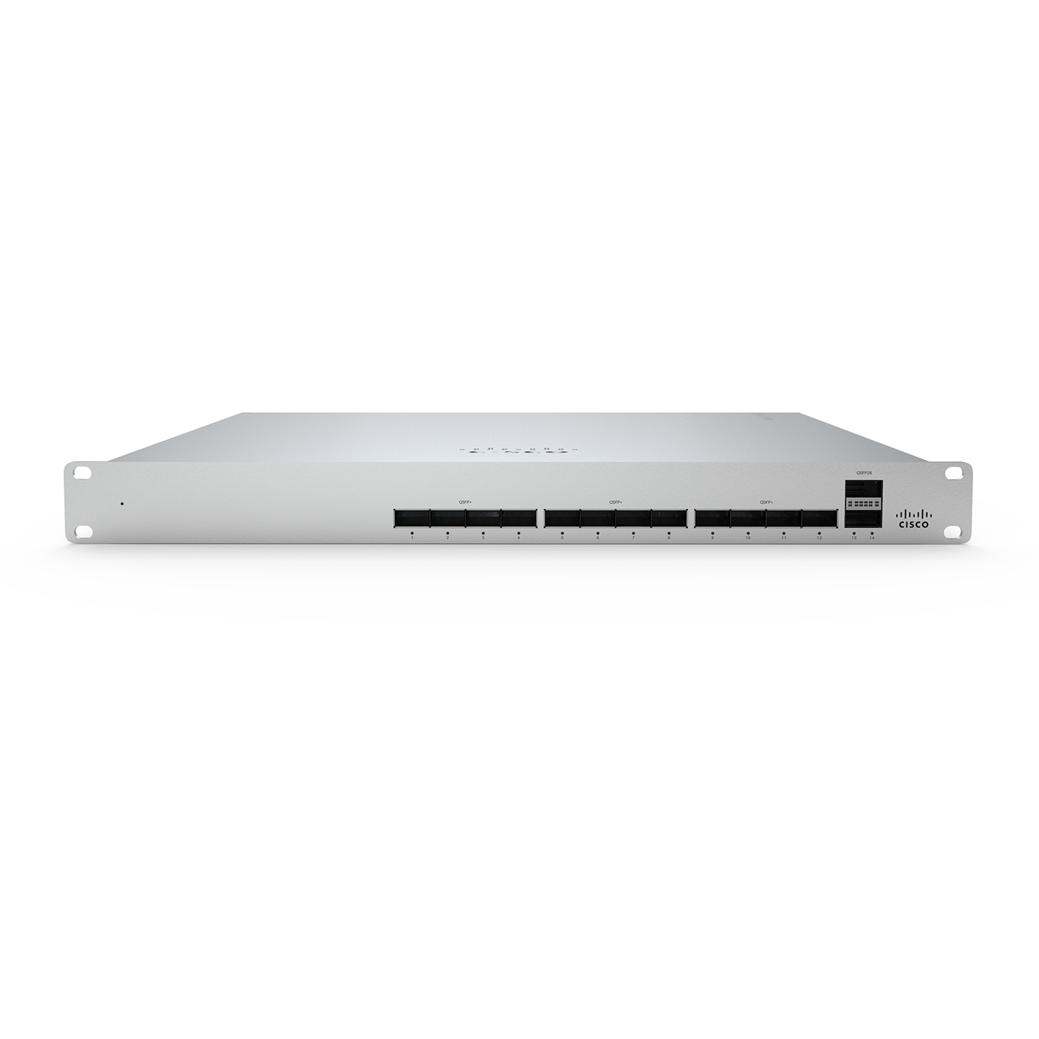 Cisco Meraki Cloud Managed MS450-12 - Interruptor - Administrado - 12 x 40 Gigabit QSFP+ + 2 x 100 Gigabit QSFP+ - fluxo de ar frente para trás - desktop, montável em trilho