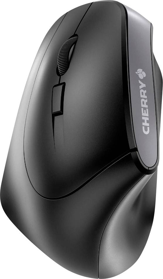 CHERRY MW 4500 LEFT - Upright mouse - ergonomic - left-facing - optical - 6 buttons - wireless - 2.4 GHz - USB wireless receiver - black