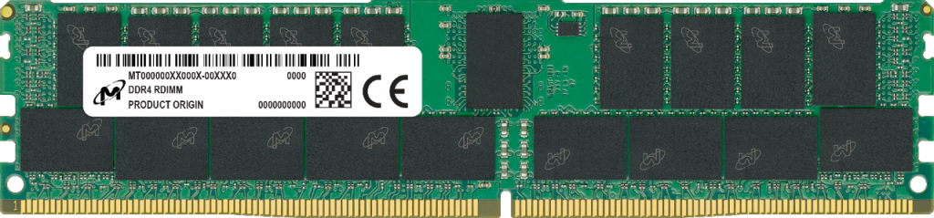 Micron - DDR4 - módulo - 16 GB - DIMM de 288 pines - 3200 MHz / PC4-25600 - CL22 - 1,2 V - registrado - ECC (MTA18ASF2G72PZ-3G2J3R)