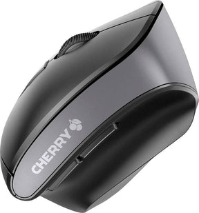 CHERRY MW 4500 LEFT - Ratón vertical - ergonómico - orientado a la izquierda - óptico - 6 botones - inalámbrico - 2,4 GHz - receptor inalámbrico USB - negro