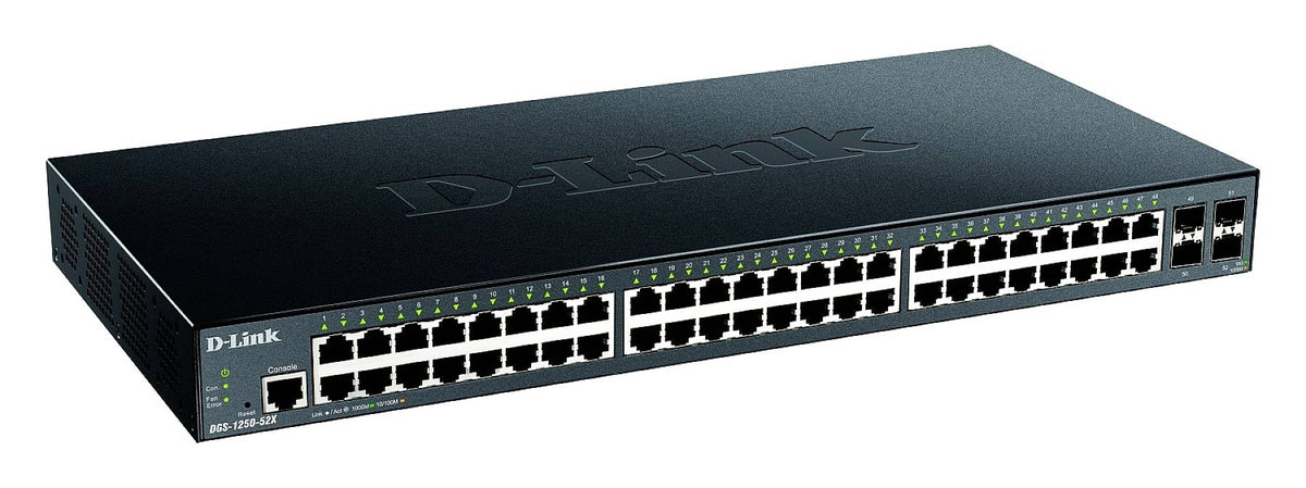 D-Link DGS 1250-52X - Conmutador - L3 Lite - Inteligente - 48 x 10/100/1000 + 4 x 10 Gigabit SFP+ - Montable en riel