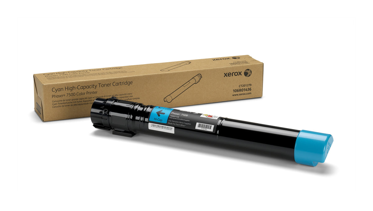 Xerox - High Capacity - Cyan Blue - Original - Toner Cartridge - for Phaser 7500/YDX, 7500DN, 7500DNZ, 7500DT, 7500DX, 7500N, 7500V/DT, 7500V/DX, 7500V/N