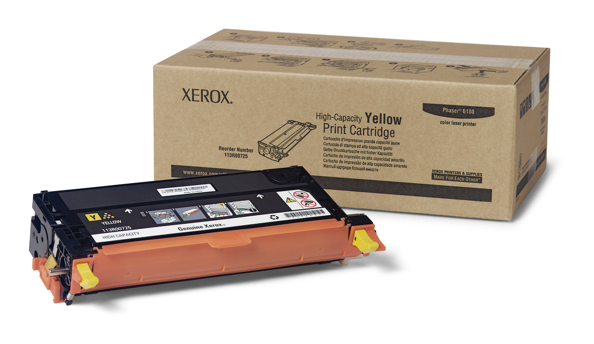 Xerox Phaser 6180MFP - High Capacity - Yellow - Original - Toner Cartridge - for Phaser 6180DN, 6180MFP/D, 6180MFP/N, 6180N