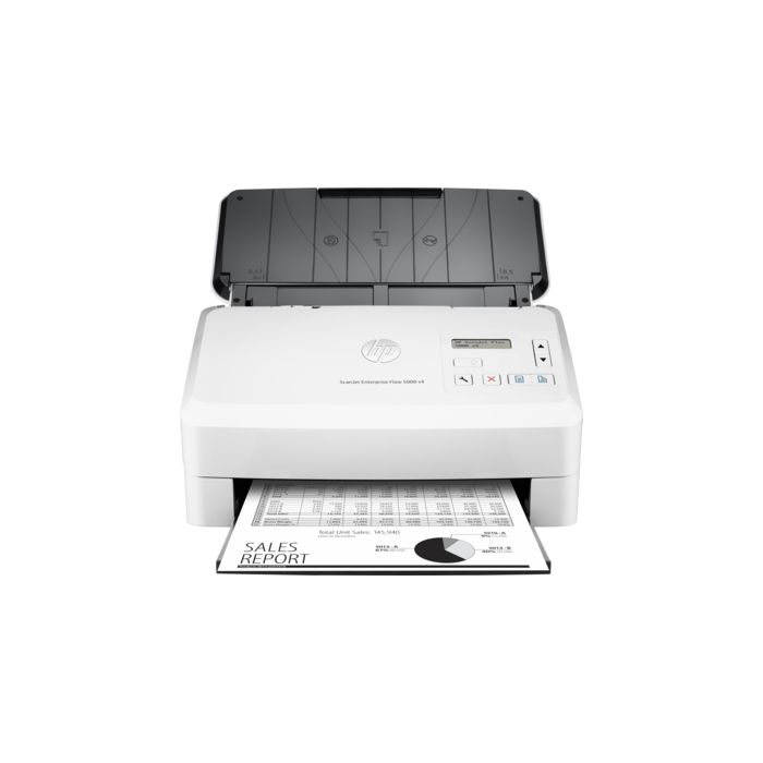 HP ScanJet Enterprise Flow 5000 s4 Sheet-feed Scanner - Document Scanner - Contact Image Sensor (SIC) - Duplex - 215.9 x 3098.8 mm - 600 dpi x 600 dpi - Up to 55 ppm (mono) / up to 45 ppm (color) - ADF (80 sheets) - up to 6000 scans per day