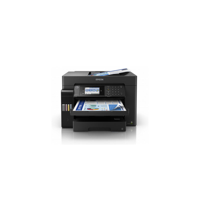 Epson EcoTank ET-16650 - Multifunction printer - color - inkjet - A3 plus (311 x 457 mm) (original) - A3 (media) - up to 25 ppm (print) - 550 sheets - 33.6 Kbps - USB 2.0 , LAN, USB Host, Wi-Fi - Black