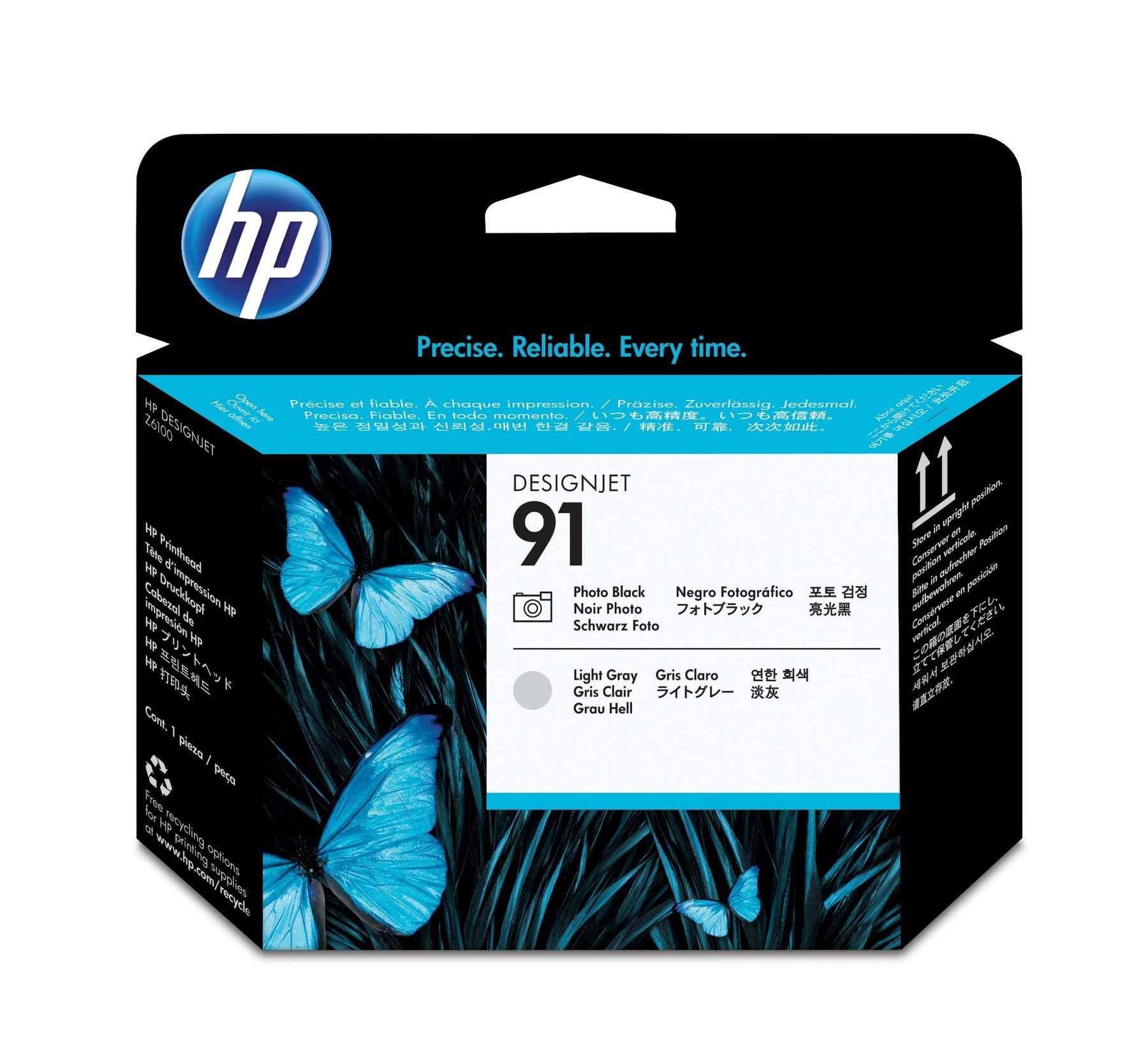 HP 91 - Gris claro, Negro fotográfico - Cabezal de impresión - para DesignJet Z6100, Z6100ps