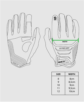Luvas SPARCO Hypergrip Preto/vermelho T9