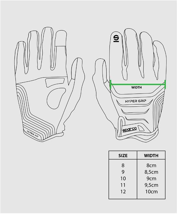 Luvas SPARCO Hypergrip Preto/vermelho T9