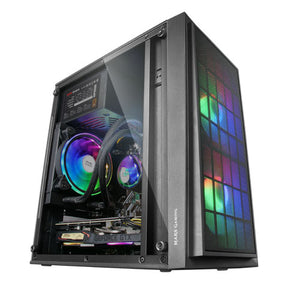 BOX MARS GAMING MCDUO MICRO-ATX CASE, 2X FRGB FAN, VENTANA, MALLA, REFRIGERACIÓN POR AGUA, NEGRO (MCDUO)