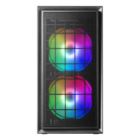 BOX MARS GAMING MCDUO MICRO-ATX CASE, 2X FRGB FAN, VENTANA, MALLA, REFRIGERACIÓN POR AGUA, NEGRO (MCDUO)