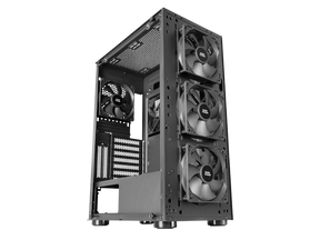 Caixa MARS GAMING MC-PRO2 E-ATX XL CASE, 5X 12CM PRO FAN, CPU FREEZER, GLASS, FRONT MESH, BLACK (MCPRO2)