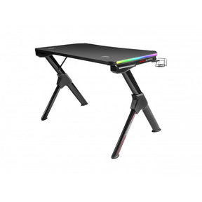 MARS GAMING MGD RGB Gaming Table, RGB Chroma, carbon fiber, headset &amp; cup holder (MGDRGB)