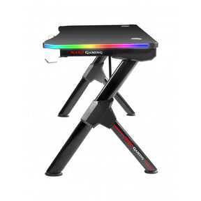 MARS GAMING MGD RGB Gaming Table, RGB Chroma, carbon fiber, headset &amp; cup holder (MGDRGB)