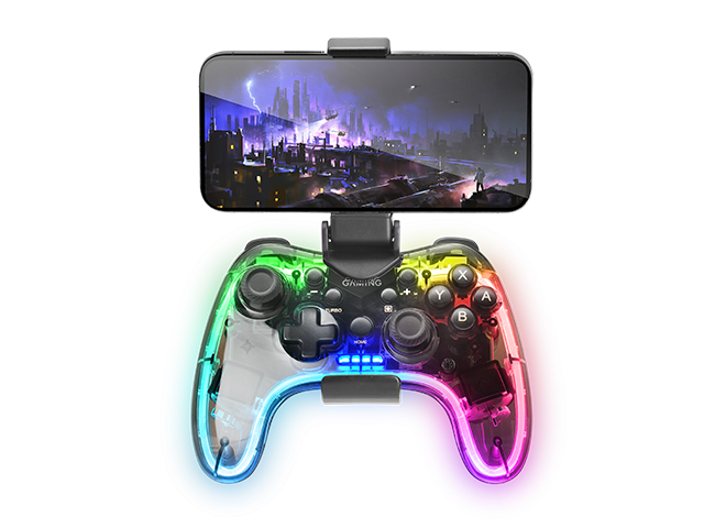 Comando MARS GAMING MGP-BT INALÁMBRICO, BT 5.0 + EDR, NEON RGB, INTERRUPTOR, PC, MAC, ANDROID, IOS, PS3 (MGPBT)