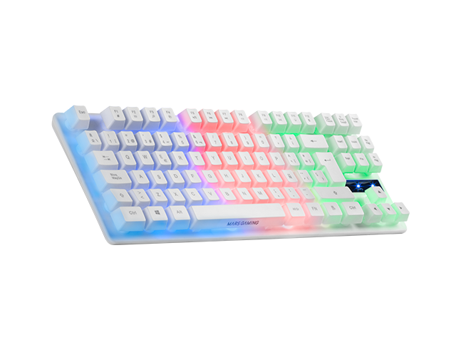 Keyboard MARS GAMING MK02 TKL KEYBOARD H-MECH RED, RAINBOW RGB, WHITE, PORTUGUESE (MK02WPT)