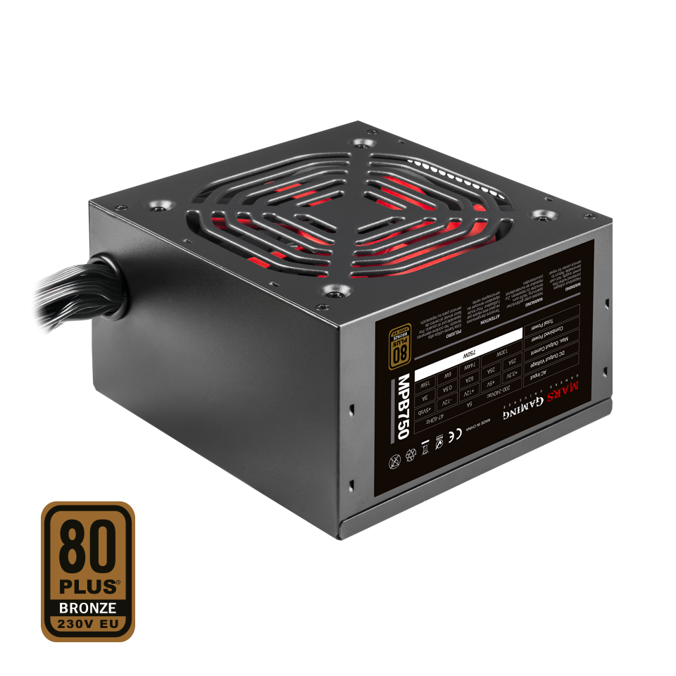 Fonte Alim. MARS GAMING MPB 750W PSU 80PLUS BRONZE 230V - MPB750 (MPB750)