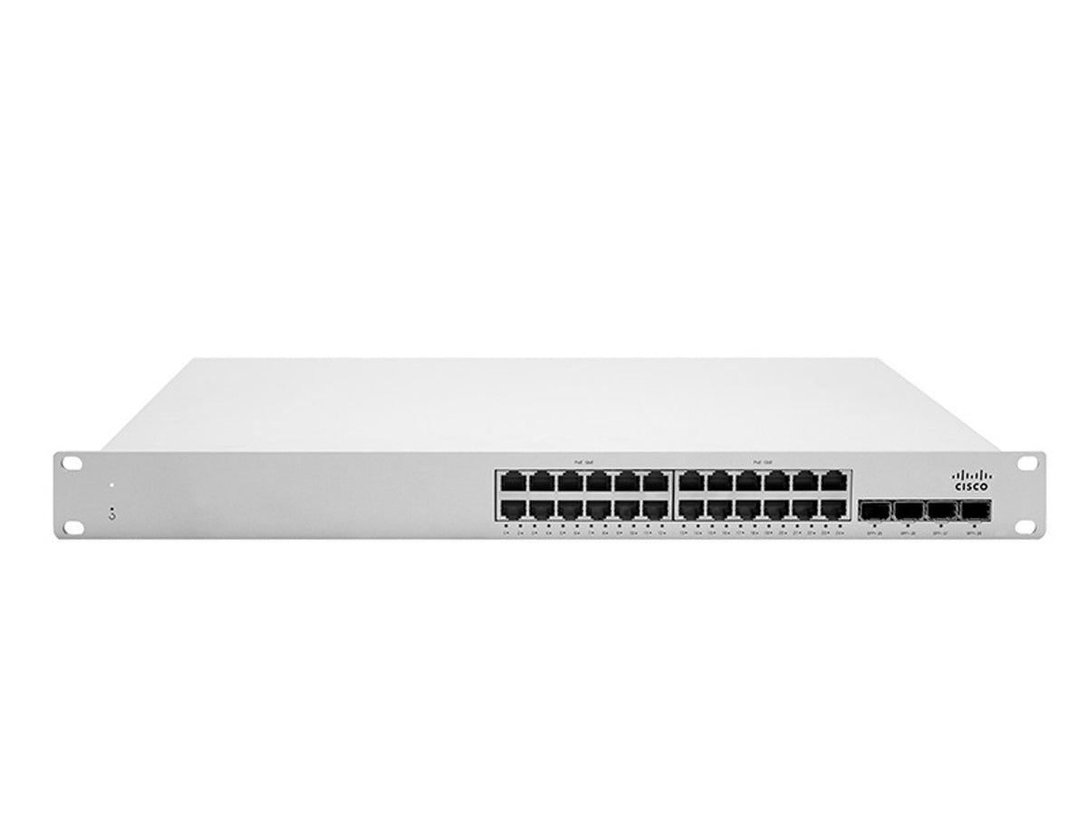 Cisco Meraki Cloud Managed MS120-24P - Interruptor - Administrado - 24 x 10/100/1000 + 4 x Gigabit SFP - desktop, montável em trilho - PoE (370 W) (MS120-24P-HW?NON_EDI)