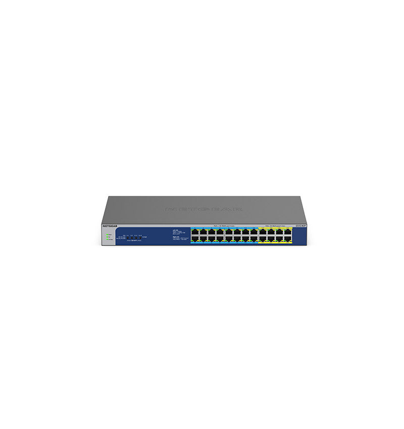 NETGEAR GS524UP - Switch - sin administración - 8 x 10/100/1000 (PoE+) + 16 x 10/100/1000 (PoE++) - escritorio, montaje en riel - PoE++ (480 W) - CA 100 - 230 V