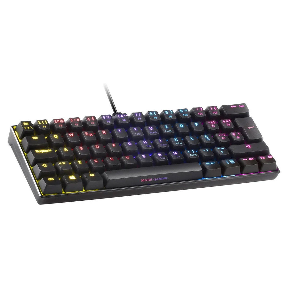 Keyboard MARS GAMING MKMINI RGB MECHANICAL 60%, CHROMA, OUTEMU SQ BLUE, PORTUGUESE (MKMINIBPT)