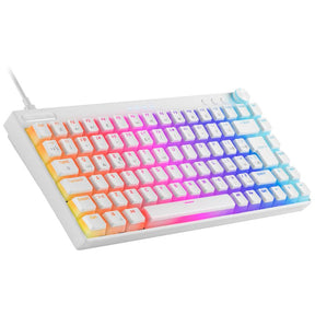 Teclado MARS GAMING MKCLOUD BLANCO RGB MECÁNICO 75% TECLADO, 3XMODE, AZUL, EE. UU. + PORTUGUÉS (MKCLOUDWBPT)