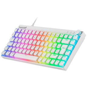 Teclado MARS GAMING MKCLOUD WHITE RGB MECHANICAL 75% KEYBOARD, 3XMODE, BLUE, US+PORTUGUESE (MKCLOUDWBPT)