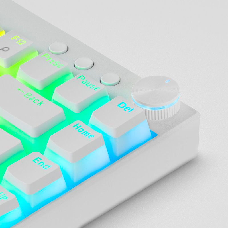 Teclado MARS GAMING MKCLOUD BLANCO RGB MECÁNICO 75% TECLADO, 3XMODE, AZUL, EE. UU. + PORTUGUÉS (MKCLOUDWBPT)