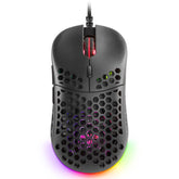 MARS GAMING MM55 BLACK MOUSE, 12800DPI, EXTREME-LIGHT 55G, RGB, PARACORD, SOFT (MM55)