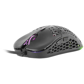 RATÓN MARS GAMING MM55 NEGRO, 12800DPI, EXTREME-LIGHT 55G, RGB, PARACORD, SUAVE (MM55)