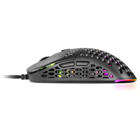 MARS GAMING MM55 BLACK MOUSE, 12800DPI, EXTREME-LIGHT 55G, RGB, PARACORD, SOFT (MM55)