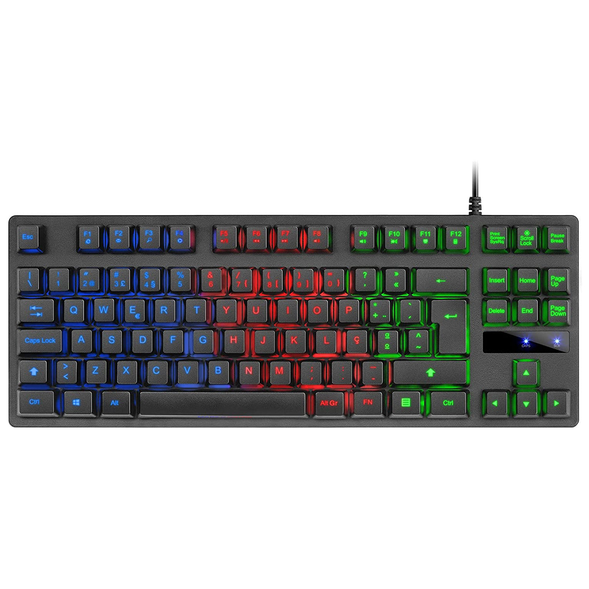 Keyboard MARS GAMING MK02 TKL KEYBOARD H-MECHANICAL RED, RAINBOW RGB, BLACK, PORTUGUESE (MK02PT)