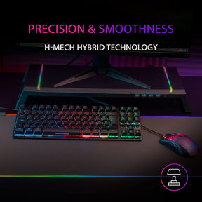 Teclado MARS GAMING MK02 TKL TECLADO H-MECÁNICO ROJO, ARCO IRIS RGB, NEGRO, PORTUGUÉS (MK02PT)