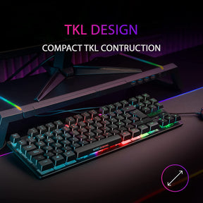 Teclado MARS GAMING MK02 TKL TECLADO H-MECÁNICO ROJO, ARCO IRIS RGB, NEGRO, PORTUGUÉS (MK02PT)