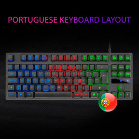 Teclado MARS GAMING MK02 TKL TECLADO H-MECÁNICO ROJO, ARCO IRIS RGB, NEGRO, PORTUGUÉS (MK02PT)