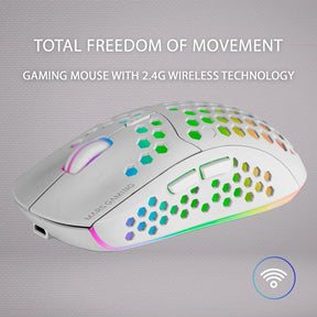 MARS GAMING MMW3 WIRELESS MOUSE, 79G ULTRA-LIGH, RECHARGEABLE BATTERY, WHITE (MMW3W)