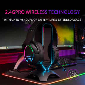 AURICULARES MARS GAMING MHW-100 AURICULARES INALÁMBRICOS ARGB, MICRÓFONO SEPARADOR, CANCELACIÓN DE RUIDO ENC, NEGRO (MHW100)