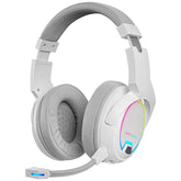 Auscultadores MARS GAMING MHW-100 WIRELESS ARGB HEADPHONES, DETACH MIC, ENC NOISE CANCEL, WHITE (MHW100W)