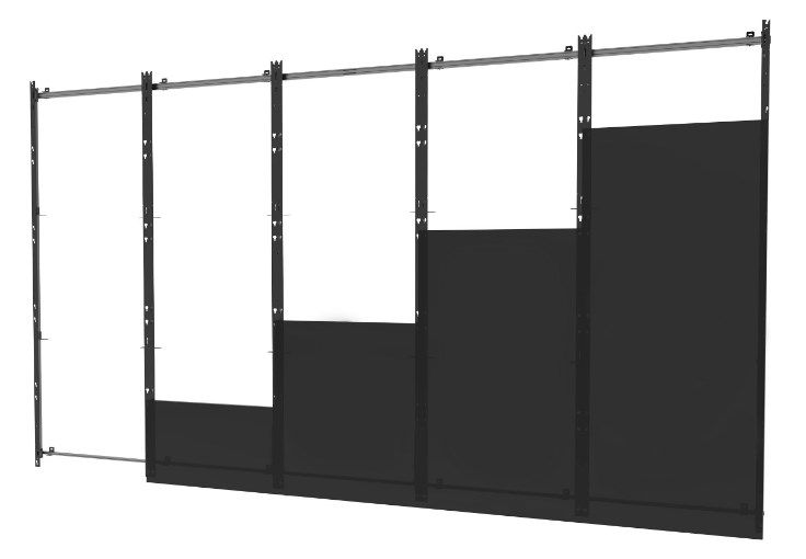 Peerless-AV SEAMLESS Kitted Series DS-LEDIER-5x5 Flat dvLED Mounting System - Bracket - modular - for 5x5 LED video wall - aluminum frame - black and silver - wall mountable - for Samsung IE025R, IE025R-F