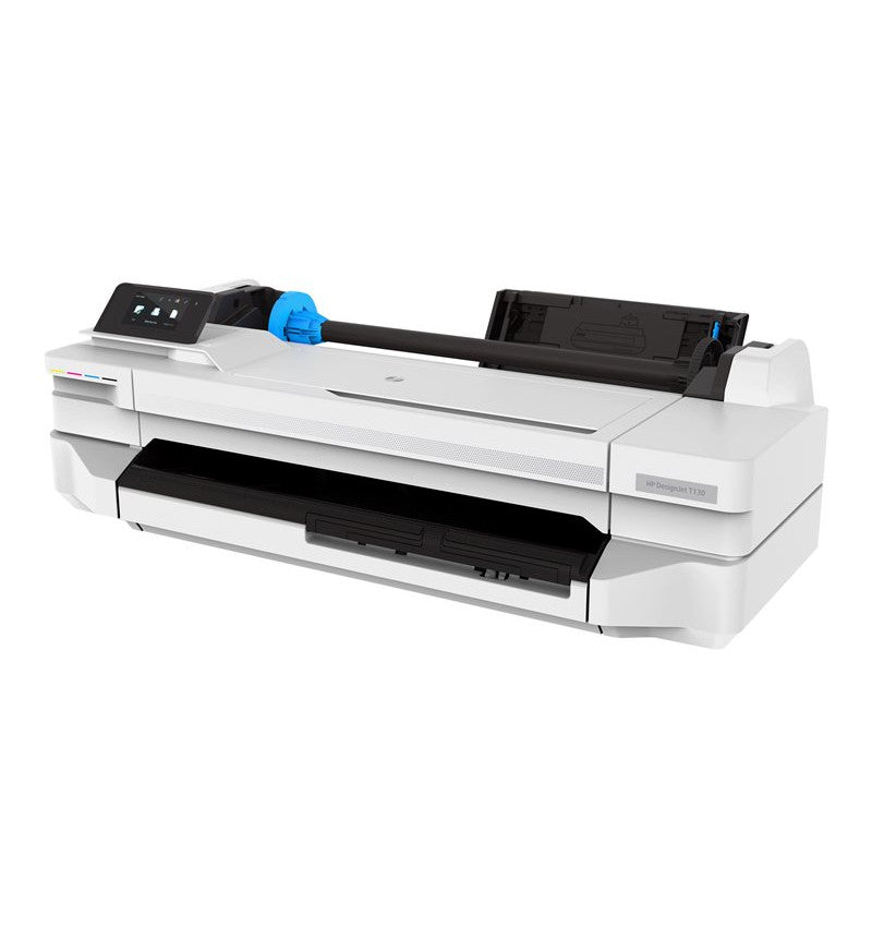 HP DesignJet T130 - 24" impressora de grande formato - a cores - jacto de tinta - Rolo A1 (61,0 cm x 45,7 m) - 1200 x 1200 ppp - até 0.58 min/ página (mono)/ até 0.58 min/ página (cor) - USB 2.0, LAN, Wi-Fi - cortador