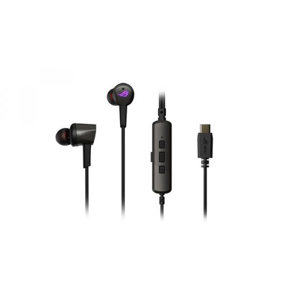 ASUS ROG Cetra II - In-ear headphones with microphone - in-ear - with cable - active noise canceling - USB-C - black