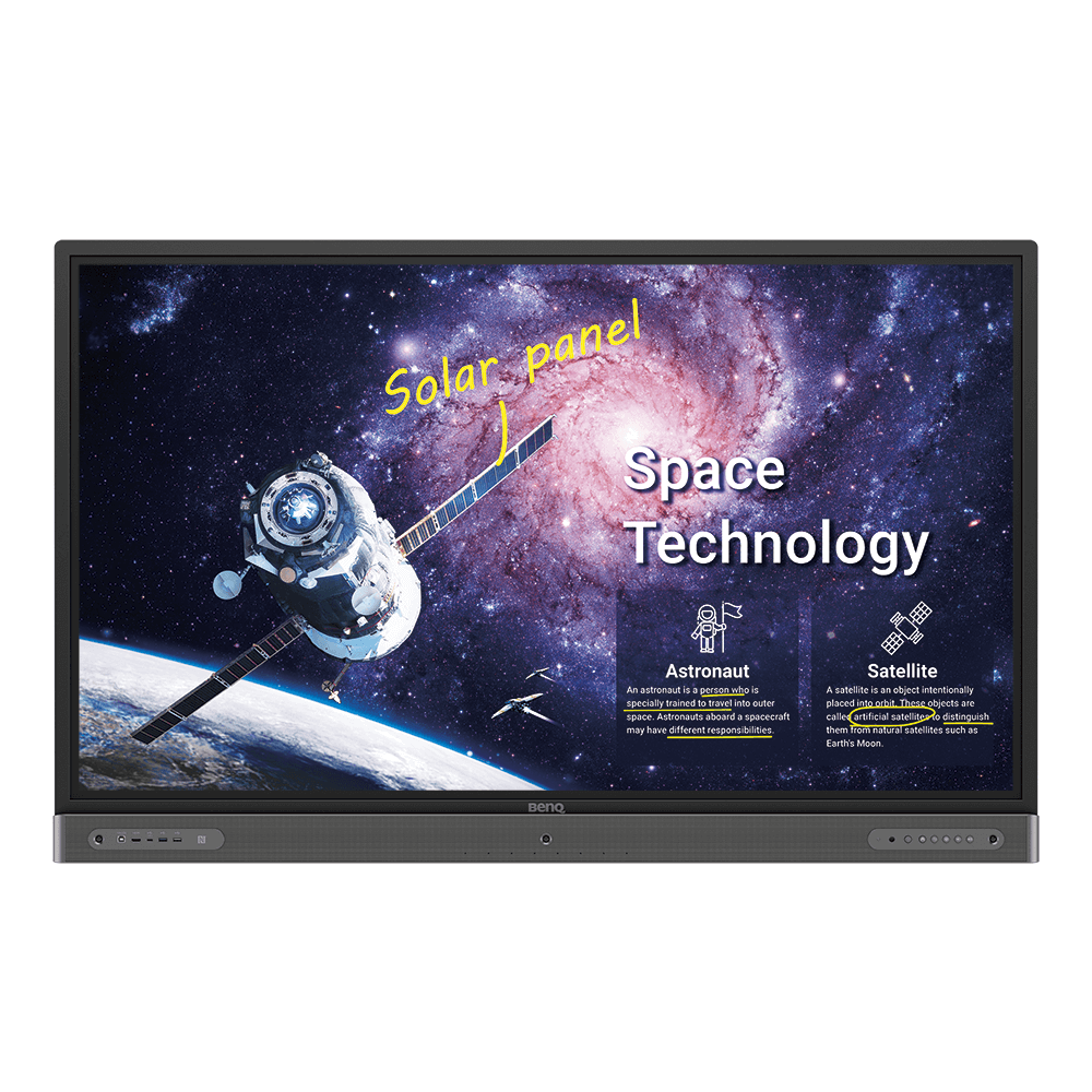 BenQ RP6502 - 65" Diagonal Class LCD display with LED backlight - interactive - with touchscreen (multi-touch) - 4K UHD (2160p) 3840 x 2160 - LED direct lighting