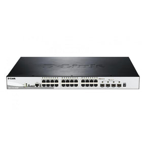 D-Link DGS 1510-28XMP - Conmutador - L3 - Inteligente - 24 x 10/100/1000 (PoE+) + 4 x 10 Gigabit SFP+ - escritorio, montable en riel - PoE+ (370 W)