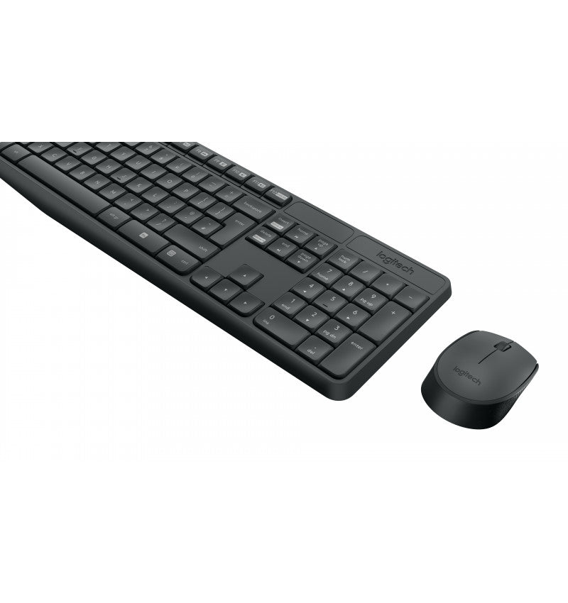Logitech MK235 - Conjunto de teclado e rato - sem fios - 2.4 GHz - Padrão internacional americano