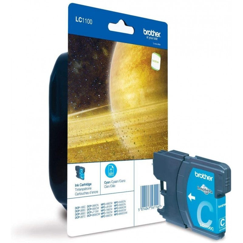 Brother LC1100C - Cyan Blue - Original - Ink Cartridge - for Brother DCP-185, 385, 395, 585, J715, MFC-490, 5490, 5890, 5895, 6890, 790, 795, 990, J615 (LC1100CBPDR)