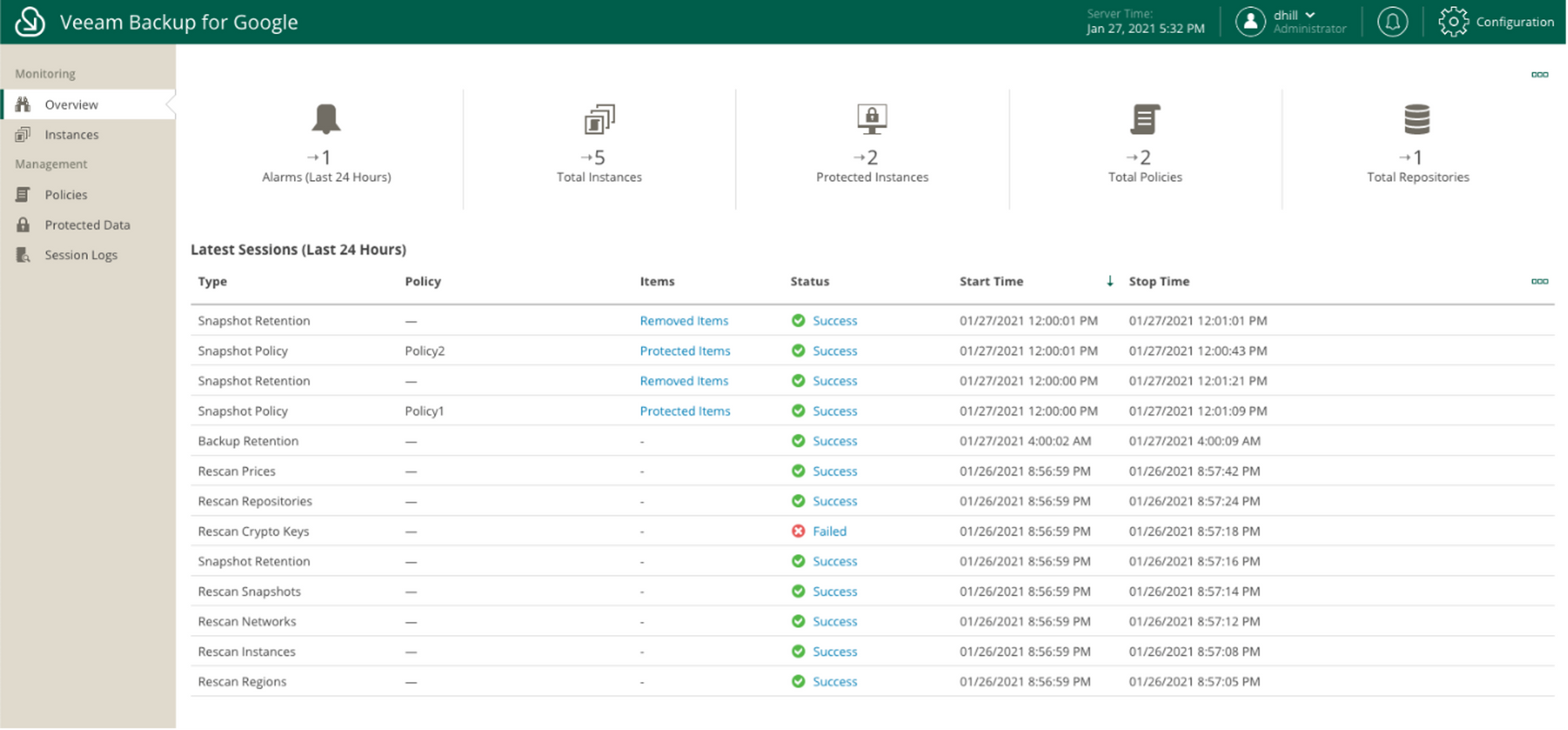 Veeam Backup para Google Cloud Platform - 10 a 500 Licenças - Anual