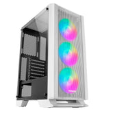 BOX MARS GAMING MCC ATX CASE, 3X 12CM FRGB FAN, GLASS, FRONT MESH, WHITE (MCCW)